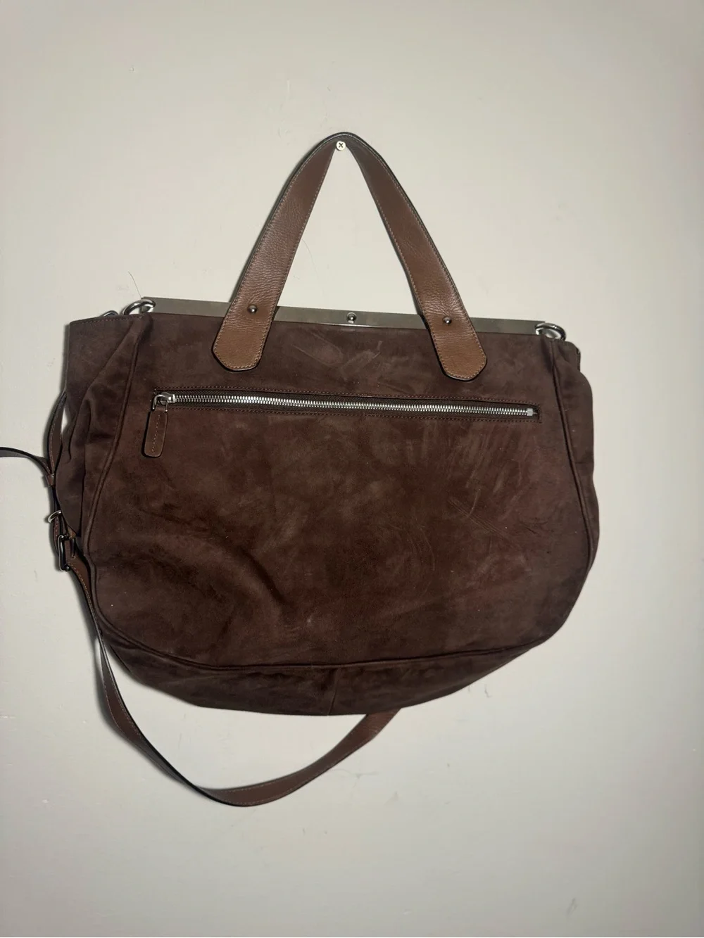 Marni Brown Suede Top handle bag